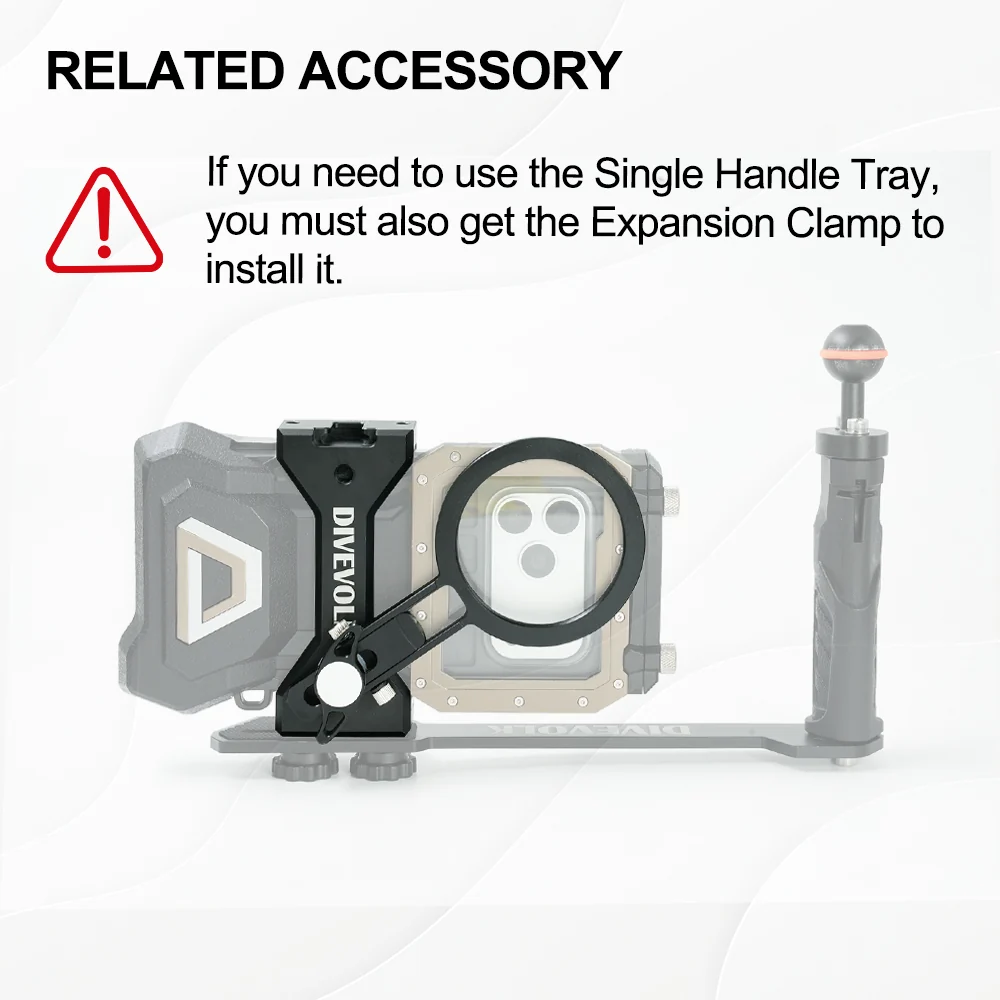 Single Handle Tray for SeaTouch 4 sereis underwater housing, compact camera housing, action camera, Gopro, DJI Action series, Insta360 - Image 3