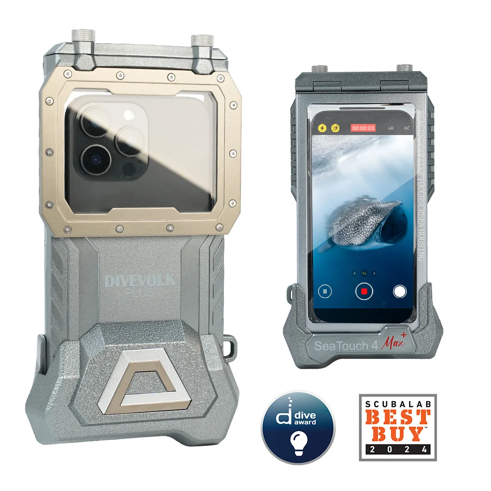 DIVEVOLK SeaTouch 4 MAX PLUS Underwater Housing Starlight Grey compatible to  iPhone and Android, Dive Housing, Waterproof Phone Case