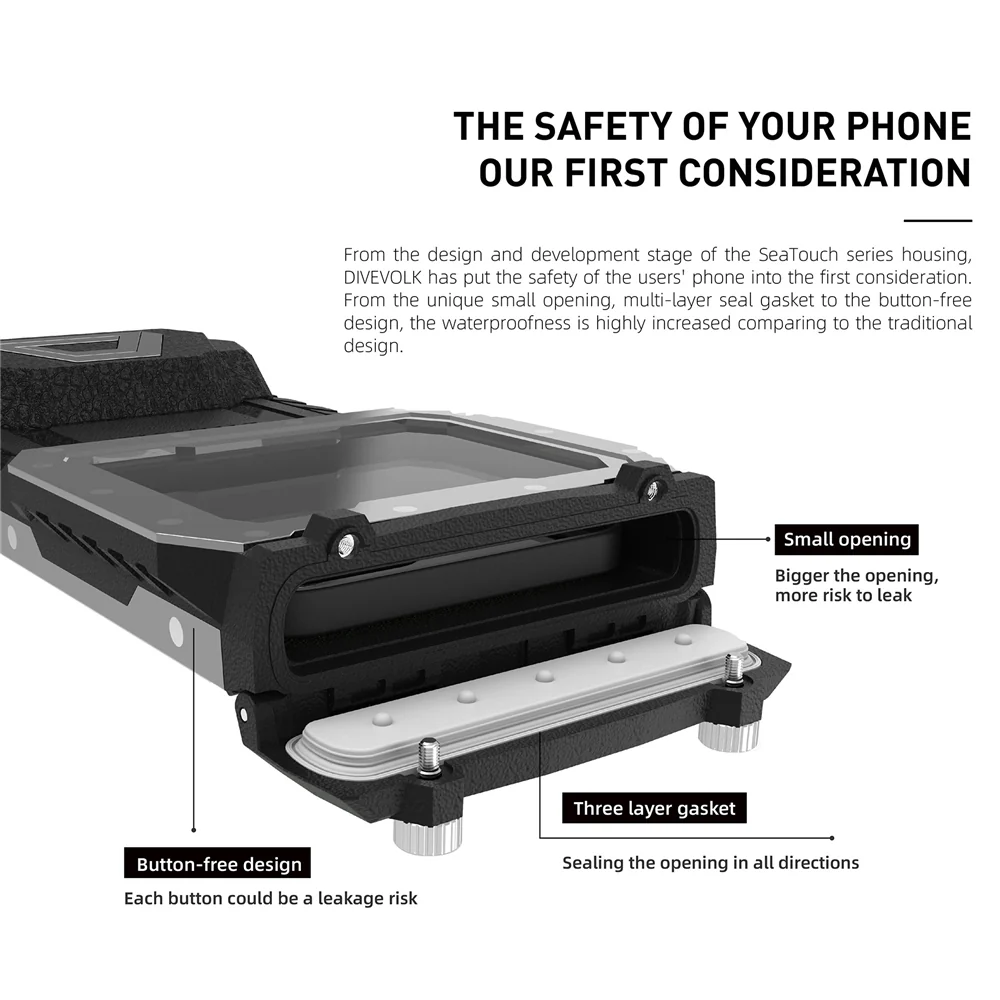 DIVEVOLK SeaTouch 4 MAX PLUS Underwater Housing compatible to  iPhone and Android, Dive Housing, Waterproof Phone Case - Image 7