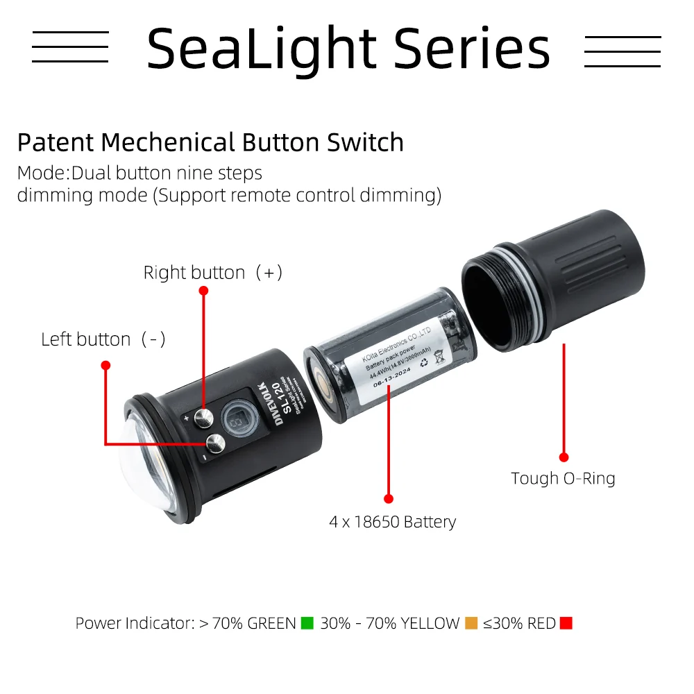 DIVEVOLK SL120 underwater video light 12000 lumens for Underwater Photography and Video - Image 4